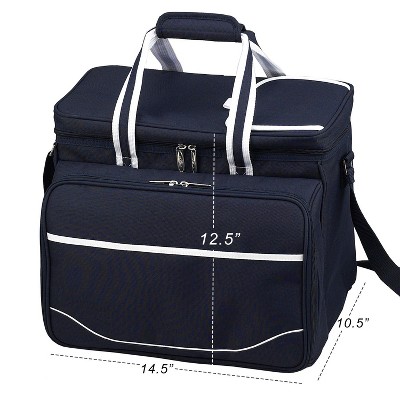 Green Insulated Picnic Cooler with Service for Four