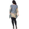 Women's Plus Size 3/4 Sleeve Printed Rella Tunic Top with Pockets - White Mark - 3 of 3