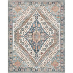Abynow Medallion Diamond Faded Rustic Indoor Area Rug - 1 of 4