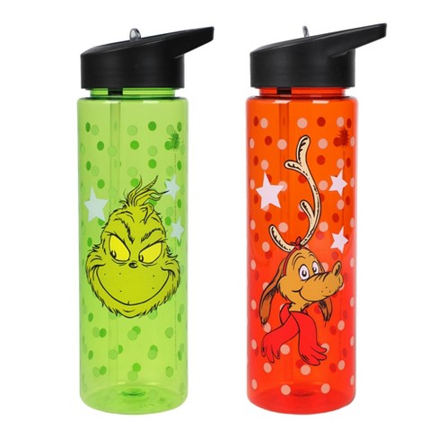 The Grinch Red and Green Snowflake Birthday Water Bottle Label
