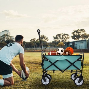 Whisen Minimeetall Strap Collapsible Foldable Wagon Cart with Strapping System, Utility Wagon Grocery Cart, Supports 225lbs - 1 of 4