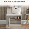 MOEPISY Rustic Hall Tree with Shoe Storage Bench, Entryway Bench with Coat Rack, Accent Coat Tree with Storage Shelves - 4 of 4