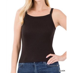 Women's Ribbed Spaghetti Strap Rayon Cami - ZENANA - 1 of 1