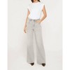 Women's Super High Wide Leg With Raw Hem Pants - mica denim - 4 of 4