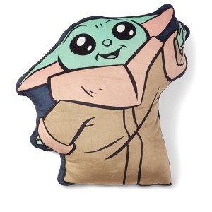 Disney Star Wars Cloud Pillow The Mandalorian Grogu Pal 22" X 21" Multicolored - 1 of 4