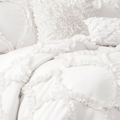 White King Microfiber Ruffled 3-Piece Comforter Set
