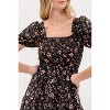 August Sky Women's Smocked Floral Print Puff Sleeves Midi Dress - image 4 of 4