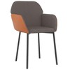 vidaXL Dining Chairs, 2 Pcs, Dark Gray Fabric and Faux Leather - 3 of 4