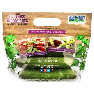 Fresh SUNSET Organic Mini Cucumbers - 1lb