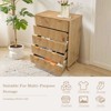 Garvee 5 Drawer Dresser, Mid Century Modern Chest of Drawers with Fluted Design, Vertical Storage Organizer for Bedroom Living Room Entryway - 3 of 4