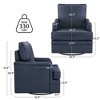 Arceso 17.9" 360° Swivel Sofa Chair,Genuine Leather and PVC Upholstery, 330lbs Max Load, Modern Accent Chair for Living Room - 2 of 4