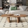 47.2" Ash Wood Veneer Free Form Coffee Table with Rustic Style and Small Space Design for Living Room - 3 of 4