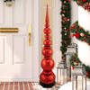 Northlight Shiny Ball Finial Tower Commercial Christmas Decoration - 4.5' - Red - 2 of 4