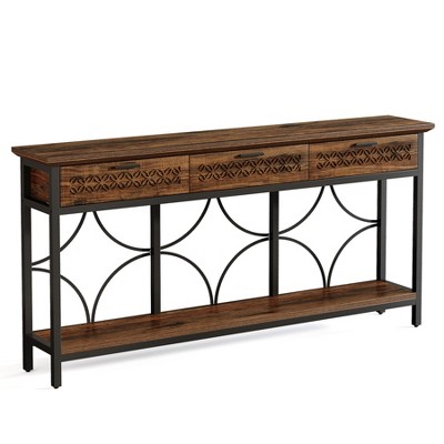 Tribesigns Console Table with Drawers, 70.9" Extra Long Entryway Table with Storage for Entryway, Living Room, Foyer, Unique Design