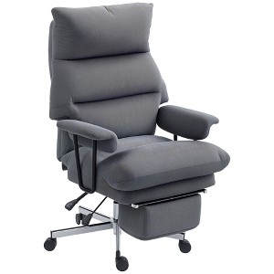 HOMCOM Large Overstuffed Office Chair, High Back Desk Chair with Lumbar Support, Footrest, Swivel Wheels, Reclining Computer Chair - 1 of 4