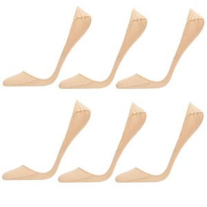 Memoi Closed Toe Stiletto Cotton Blend Shoe Liners 6 Pack Nude One Size - 1 of 4