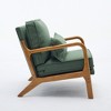 SEYNAR Mid Century Boucle Uplostered Soild Wood Accent Armchair with Pillow - 3 of 4