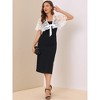 Allegra K Women’s Lace Floral Tie Front Flowy Short Sleeve Cardigan Shrug Blouses - 3 of 4