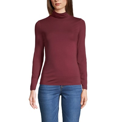 Lands' End Women's Lightweight Jersey Skimming Long Sleeve Turtleneck