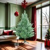 NAYSAYE Artificial Tree 6FT Curved Christmas Tree with Realistic Pine Design for Holiday Decorations, Green, 28"*28"*72" - 2 of 4