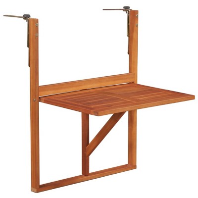 vidaXL Balcony Table Brown Solid Acacia Wood Compact Foldable