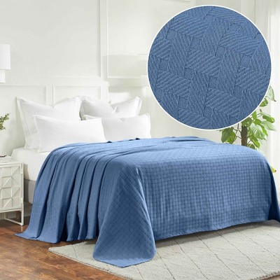Basketweave Cotton Blanket by Blue Nile Mills
