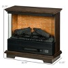 SEVOBAL Fireplace Insert Heater Mantel 3D Flame Quartz Fireplace Stove Bottom Air Outlet Fire Place Panoramic 3-Side View, Brown, 32"*15"*34" - 3 of 4
