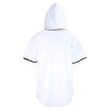 Slickblue Hooded Baseball Jersey for Men, 6 Button Design, Sporty Look, Moisture-Wicking Fabric, White, S-XL - 2 of 4