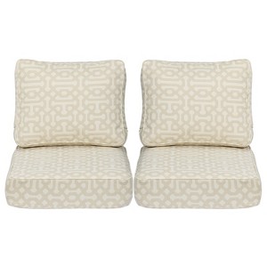 Aoodor Outdoor Patio Chair Cushions Set, Sunbrella Fabric Weather-Resistant Outdoor Cushion with Individual Pocket Springs, Set of 2 - 1 of 4