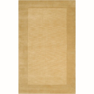 Hauteloom Bordered Solid Camel Yellow Wool Rug