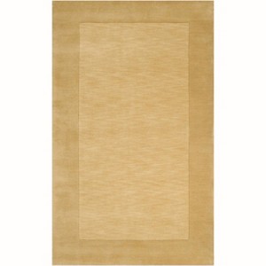 Hauteloom Bordered Solid Camel Yellow Wool Rug - 1 of 4