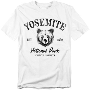 Yosemite National Park Bear Icon Adult T-Shirt White - 1 of 4