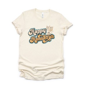 Simply Sage Market Women's  Retro Happy Hanukkah Distressed Short Sleeve Graphic Tee - 1 of 3