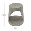 Round Outdoor End Tables, Wood-Effect MGO Outdoor Side Table, Hollow Base Patio End Table for Outside or Indoor Use -Christopher Knight Home - 2 of 4