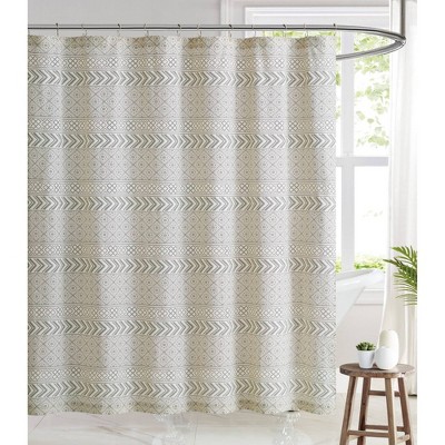 Chase Shower Curtain Off White/Black - Brooklyn Loom