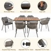 Mshliw 7-Piece Outdoor Patio Dining Set with Wood Table, Chairs, and Adjustable Feet – Modern All-Weather Furniture for Garden, Backyard, and Balcony - 4 of 4