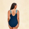 Women's Plus Size V Neck Mesh Sheer One Piece Swimsuit -Cupshe - 3 of 4