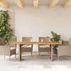 vidaXL Patio Table with Glass Top Brown 74.8"x31.5"x29.1" Poly Rattan - 3 of 4