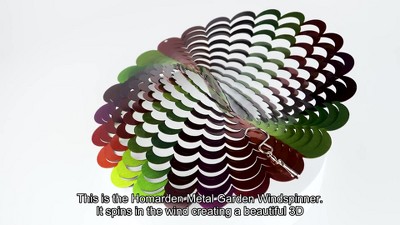 Multicolor Stainless Steel 3D Garden Wind Spinner with Hook