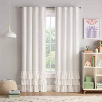 Kids' 100% Blackout Tiered Ruffle Curtain Panel with Back Tab - Eclipse