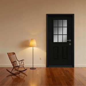 SpassWay 36"W*80"H 9-Lite 2-Panel Exterior Frosted Glass Prehung Front Entry Door Primed Interior Fiberglass Entrance Door - 1 of 4