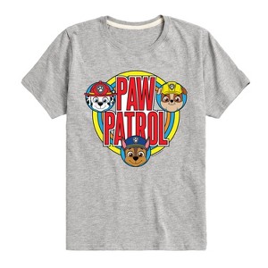 Boys' - Paw Patrol - Marshall Rubble Chase Retro Circle Logo Short Sleeve Graphic T-Shirt - 1 of 4