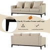 80.5" Modern 3-Seater Polyester Sofa with Wooden Legs & Comfy Cushions,Living Room Couch with Removable Covers-Baofuwish - 3 of 4