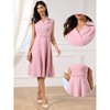 INSPIRE CHIC Women's Business Casual Notched Lapel Sleeveless Work A-Line Midi Dresses - 2 of 4