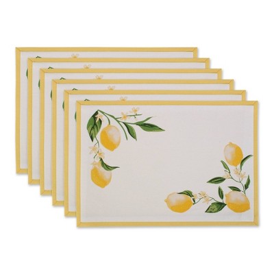 6pk Cotton Lemon Bliss Placemats - Design Imports