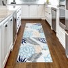 Modern Flower Printed Area Rug, Imitation Cashmere Polyester, Washable, Non-Slip, Foldable for Hallway, Kitchen, Entryway & Office - 3 of 4