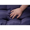 DOMETOUR Outdoor Garden Rattan Egg Swing Chair Hanging Chair  WOOD + DARK BLUE - 4 of 4