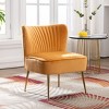 WestinTrends Phoebe Upholstered Tufted Velvet Accent Chair With Metal Leg - 2 of 4