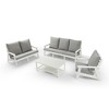 Outdoor Loveseat, Sofa Chair With Cushion,Stainless Steel Hardware, Comfortable Armrests Garden Sofa Furniture,abstract,white,53.94in,4.50ft - image 3 of 4