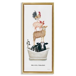 Stupell Industries Wash Scrub Rinse Animals, 15" x 31" - 1 of 4